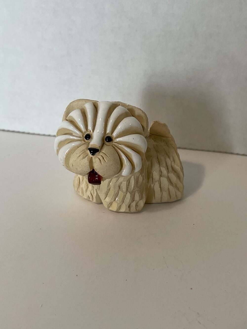 Vintage Artesania Rinconada White Westie Terrier Dog Miniature Figurine Signed -